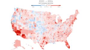 In the 2024 election, most of the U.S. shifted to the right : NPR